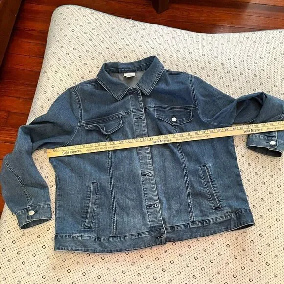 Jaclyn Smith Basic Blue Denim Jean Jacket 2XL - Picture 10 of 11